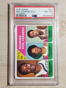 1975 Topps ABA Scoring Avg Leaders McGinnis/Erving/Boone #221 PSA 8 NM-MT