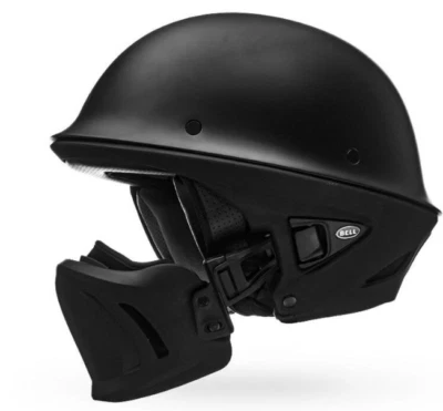 Bell Rogue Motorcycle Half Helmet W/ Removable Muzzle Matte Black Multiple Sizes - Image 1 of 4