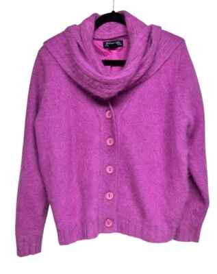 Cárdigan Venesha Angora Suéter Bufanda Adjunta Chaqueta Forrada Rosa Para Mujer’s Mediano Foto 1 de 4