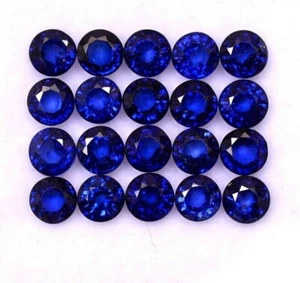 10 Stck. 6 mm Natur Ceylon Blau Saphir Rund Geschnitten Lose Zertifizierter Edelstein Lot - Bild 1 von 5