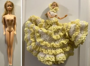 Mattel Barbie Doll Vintage 1972 Malibu Barbie with Beautiful Handmade Dress VG! - Picture 1 of 13