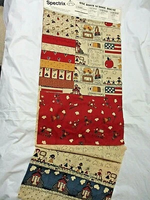 Vtg Spectrix Fabric Samples 1 Room Schoolhouse - 10 Fabric Samples - Red - Image 1 of 4