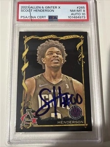 SCOOT HENDERSON AUTO TOPPS ALLEN & GINTER X BLACK #265 PSA 8 PSA 10 Auto POP 1 - Picture 1 of 4