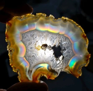 87.45 Cts High Grade Iris Rainbow Agate Slice - Big Slice Indonesia Iris Agate - Picture 1 of 7