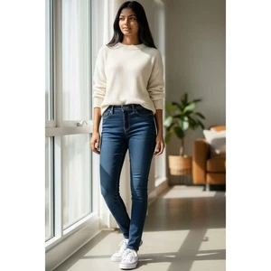 American Eagle Favorite Boyfriend Jeans Stretch Denim Light Wash Distressed - Picture 1 of 8