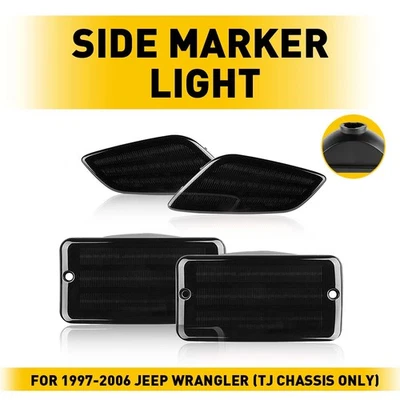Luces de guardabarros de humo de señal lateral de parachoques para Jeep TJ Wrangler E 1997-2006 Foto 1 de 4