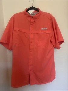 Tealtree fishing Shirt Mens Small S Orange Button Up Short Sleeve Fishing Vented - Picture 1 of 6