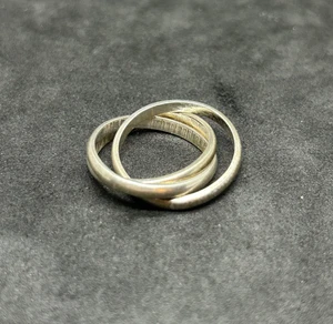 925 Sterling Mexico Rolling Interlocking Ring Sz 8.5 - 6.94g - Picture 1 of 2