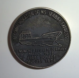 1978 MS Seaway Express Gedenkmedaille Long Beach CA Elsfleth Deutschland Schiff - Bild 1 von 3