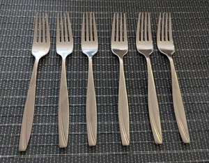 Oneida Camlynn Cleo Stainless Flatware Frosted Handle 6 Dinner Forks - Picture 1 of 5