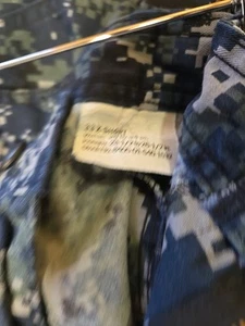 Militär Hose Herren Large kurz 32x31 blau US Navy Digital Camoflauge Cargo - Bild 1 von 3
