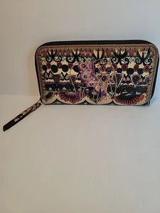Sakroots Artist Circle Wallet Slim Wallet Multi Color Elephant Embroidery - Bild 1 von 14