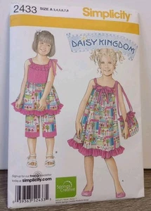 Simplicity 2433 Sewing Pattern Daisy Kingdom Sundress Top Shorts Girls 3-8 UNCUT - Picture 1 of 2