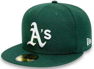 New Era Oakland Athletics Oscuro Verde Sidepatch 59Fifty 5950 Fitted Cap Gorra - Imagen 1 de 2