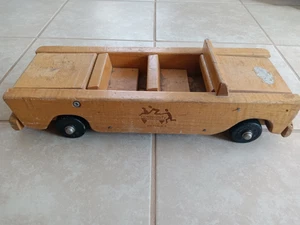 Vintage Community Playthings Wooden Toy Convertible Car 17" Long - Picture 1 of 7