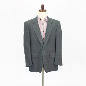 Hart Schaffner Marx 42R Green Sport Coat Blazer Jacket Check 2B Wool - Picture 1 of 11