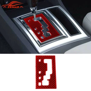Red Carbon Fiber Console Gear Shift Frame Cover Trim A For Chrysler 300 2005-07 - Imagen 1 de 11