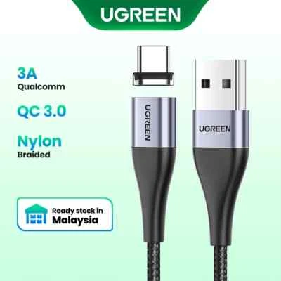 READY STOCK! Ugreen Magnetic Reversible Type C Micro USB Cable 3A Fast Charging - Image 1 of 4