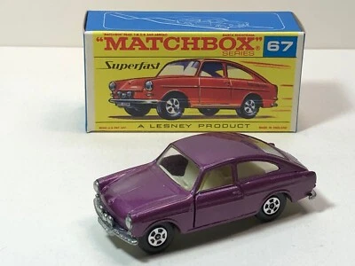 MATCHBOX LESNEY SUPERFAST 67A VOLKSWAGEN 1600TL LIGHT METALLIC PURPLE w/ BOX - Image 1 of 4