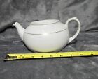 White Teapots with Lids, Gold Pin Line Gold Trim 3 Cup Unknown Maker 