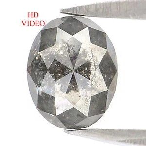 0.72 CT Natural Loose Oval Diamond 6.15 MM Salt And Pepper Oval Diamond LQ2951 - Picture 1 of 8
