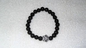 Paw Print Animal Pet Charm Bracelet Jewelry Lava Rock Turquoise Dog Kitty Cat - Picture 1 of 8