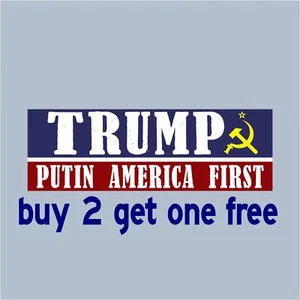 TRUMP 2020 PUTIN AMERICA FIRST Bumper Sticker - Sickle & Hammer GoGoStickers - Foto 1 di 1