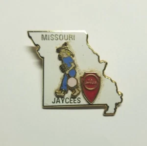 Missouri Jaycee Vintage Billy Jack Banjo Straw Hat State Enameled Lapel Pin - Picture 1 of 2
