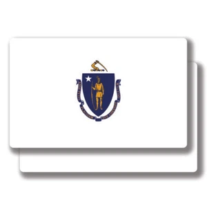 Massachusetts Flag Stickers 2 Decals Bogo For Car Bumper Truck Window - Foto 1 di 1