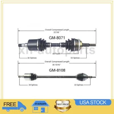 Fits 1985~1988 Pontiac Fiero 2X Rear Left Rear Right TrakMotive CV Axle Shaft - Image 1 of 3