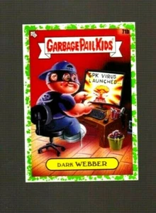 2020 Garbage Pail Kids 35th Anniversary Green Border "DARK WEBBER" #71b Sticker - Picture 1 of 1