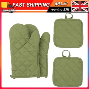 Kitchen Oven Mitts & Heat Proof Mat Heat Resistant Extra Thick Cotton Gloves - Picture 1 of 8
