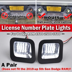 For Dodge RAM 1500 2500 3500 2003-2016 2017 2018 LED License Plate Light Lamp - Picture 1 of 9