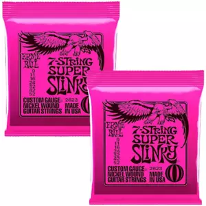 2 SETS Ernie Ball SUPER SLINKY NICKEL 7-STRING ELECTRIC GUITAR STRINGS 9-52 - Picture 1 of 9