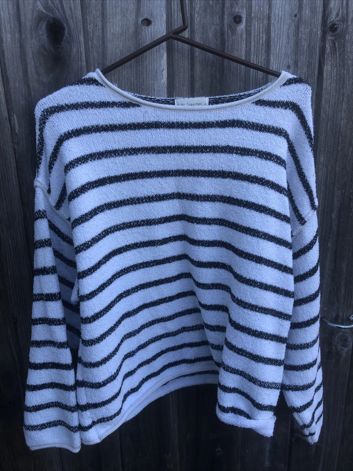 By Together Striped Pullover Knit Sweater Medium - Image 1 of 3