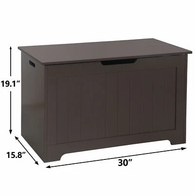 Caja de juguetes entrada almacenamiento cofre banco con 2 bisagras de seguridad organizador muebles madera Foto 1 de 4