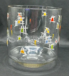 TRUE VINTAGE Glas Bowlegefäß Schale Topf 1960er Jahre Mid Century bunte Karos - Bild 1 von 7