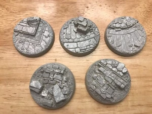Warhammer Fantasy Age of Sigmar City Ruin Five (5) 40mm round resin bases_Set #4 - Picture 1 of 1