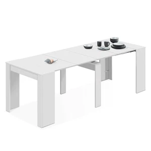 Mesa de comedor, consola extensible mesa cocina, mesa escritorio, Blanco Brillo - Imagen 1 de 12
