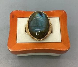 Gioielli Di Valenza Sterlingsilber & Gold Vermeil Labradorit Ring - Größe 10 - Bild 1 von 6