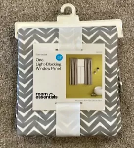Room Essentials Room Darkening Curtain 2 Panels 42" X 63" Gray/White Geometric - Picture 1 of 4
