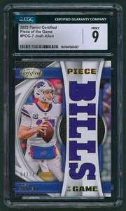 2023 Panini Certified Piece of the Game #POG-7 Josh Allen CGC 9 041/199 - Bills - Picture 1 of 2