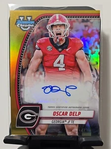 2024 Bowman University cromo OSCAR DELP refractor de oro verdadero automático/50 Georgia - Imagen 1 de 6