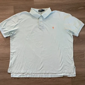 Polo Ralph Lauren Polo Shirt Mens 2XB Light Blue Short Sleeve Cotton Casual - Picture 1 of 12