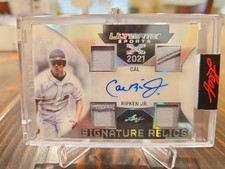 2021 Leaf Ultimate Sports Cal Ripken Jr Quad Patch Auto #'d 3/25