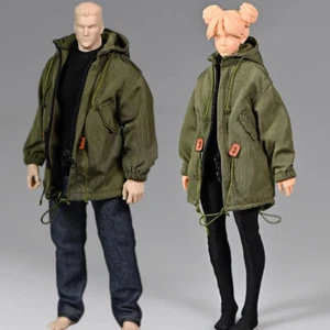 1/12 Scale Army Green Windbreaker Coat Jacket For 6" Male Action Figure Body - Picture 1 of 9