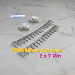 PHB 2.0mm 14 Pin PCB Connectors Wire To Board (2 Stecker incl. 36 Crimpkontakte) - Bild 1 von 2