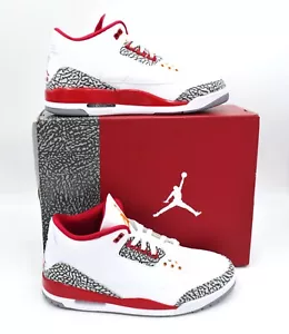 NEW AIR JORDAN 3 RETRO MEN'S SHOES SIZE 13 WHITE CURRY CARDINAL RED CT8532 126 - Picture 1 of 6