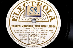 AMELITA GALLI-CURCI, chica cara, mira mi sufrimiento, goma laca 78 rpm - Imagen 1 de 2