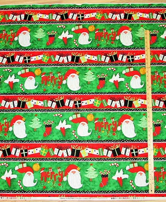 Happy Holly Days Repeating Stripe Christmas Fabric  1/2 Yard    #68049 - Image 1 of 3